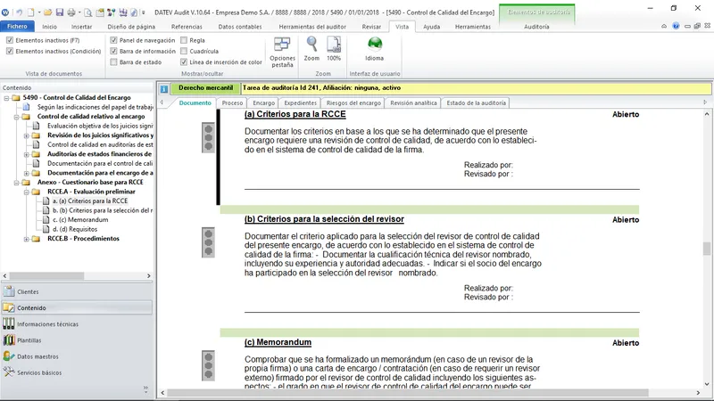 DATEV Controle de Qualidade