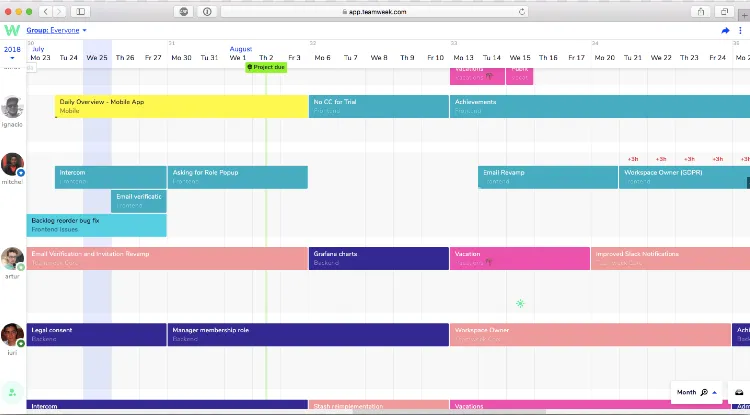 Teamweek Gantt